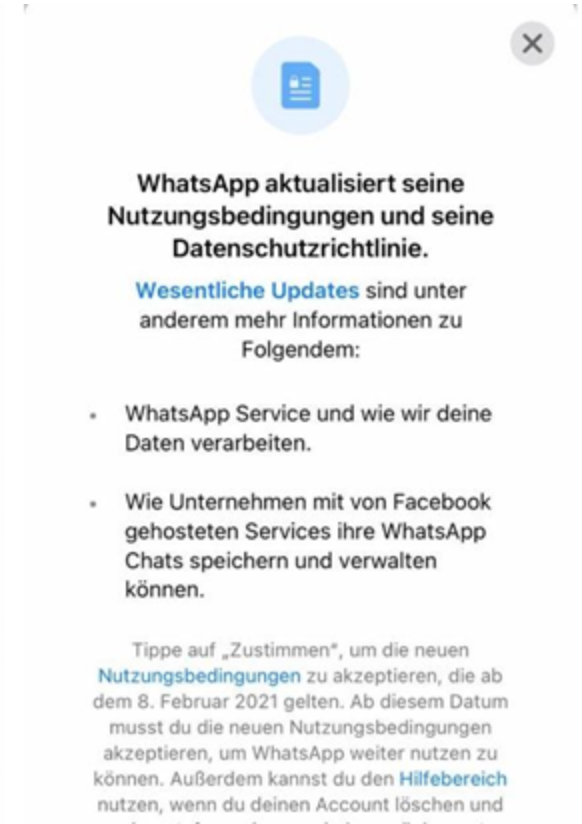 WhatsApp Nutzungsbedingungen