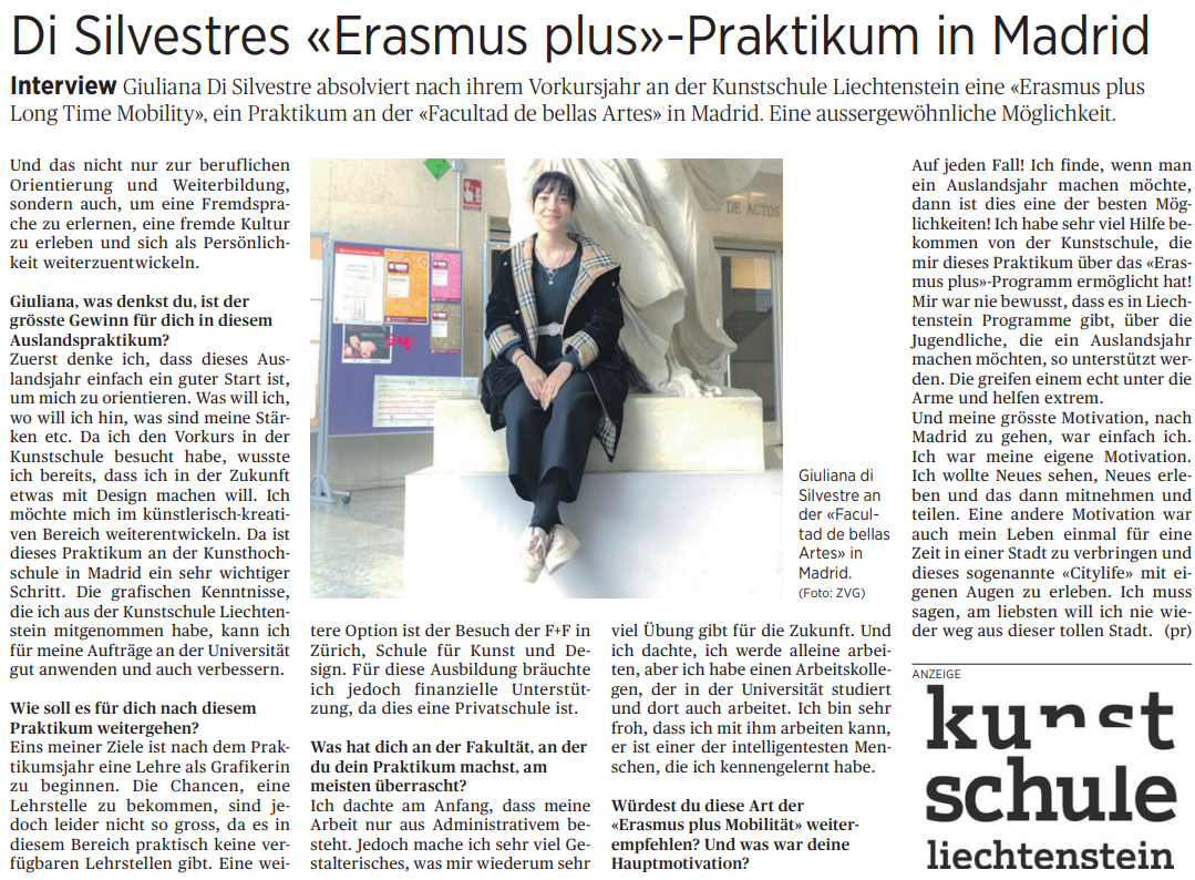 Di Silvestres «Erasmus plus»-Praktikum in Madrid