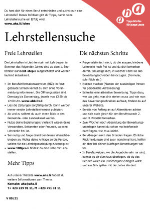 Lehrstellensuche