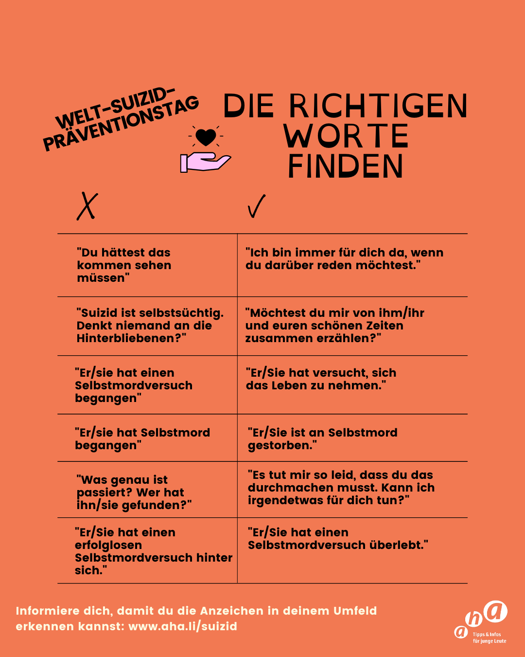 Post Mythen Welt-Suizid-Präventionstag