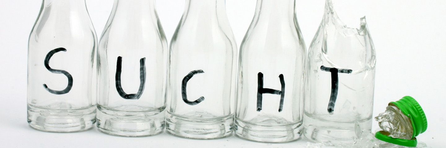 Alkoholflaschen „Sucht“