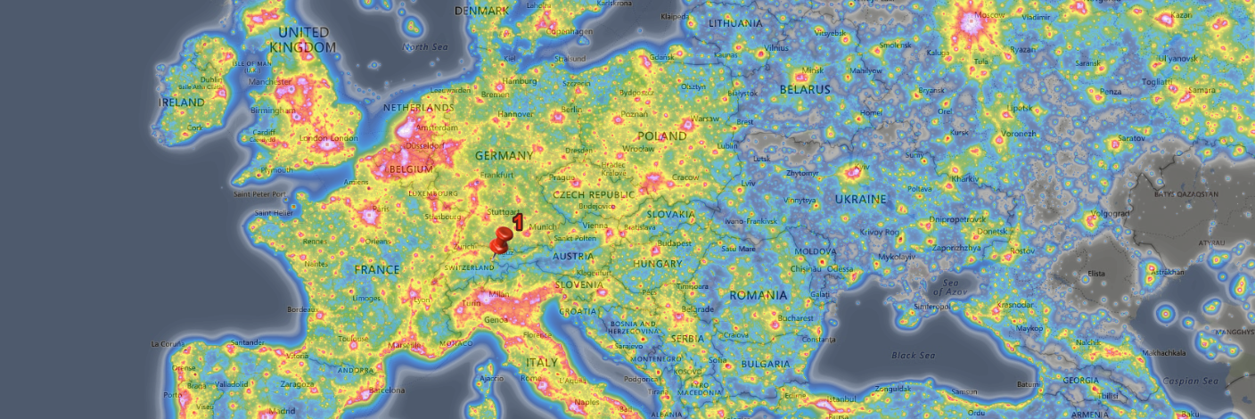 Header light pollution map